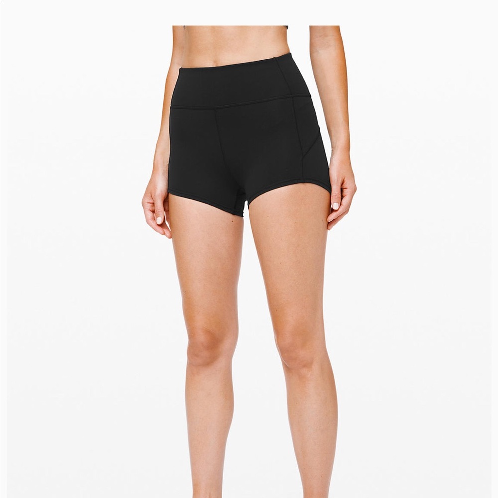 Lululemon high rise black workout/yoga  shorts